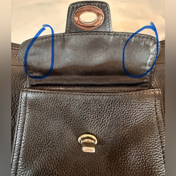 COACH Swing Pack Crossbody Pebbled Leather Bag Turn Lock Dusty Authenticated - Picture 14 of 16